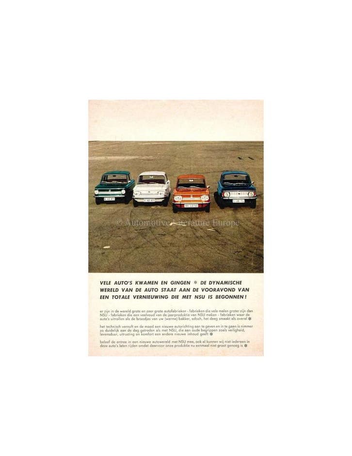 1968 NSU PRINZ 1000 C / 1200 / TT 1200 / TTS PROGRAMMA BRO.., Livres, Autos | Brochures & Magazines, Enlèvement ou Envoi