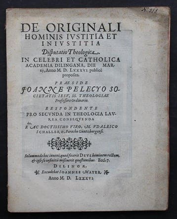 J. Peleycus (praes.); U. Schaller - De originali hominis