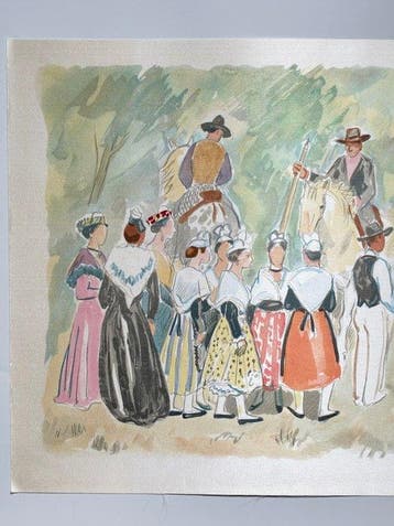 Yves Brayer (1907-1990) - La fête folklorique (Rare