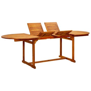 vidaXL Tuintafel (160-240)x100x75 cm massief acaciahout, Tuin en Terras, Tuintafels, Verzenden, Nieuw