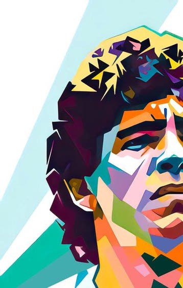 I_KONIQ - MARADONA - EL REY cubism style, Nieuw