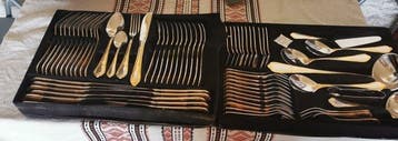 Varaguen - Ménagère pour 12 personnes (70) - Plaqué or, inox