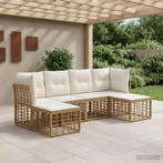 vidaXL Buiten bank set Naturel Polyester, Verzenden, Nieuw