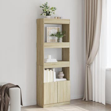 vidaXL Hoge kast 63x33x180 cm bewerkt hout sonoma, Verzenden, Nieuw