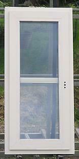 pvc raam , chassis 57 x 123  creme met 3 dubbel glas, Bricolage & Construction, Châssis & Portes coulissantes, Enlèvement ou Envoi