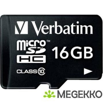 Verbatim MicroSDHC 16GB Class 10 incl. Adapter, Computers en Software, Verzenden, Nieuw