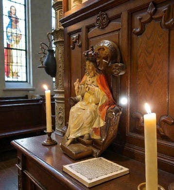 Beeld, Jezus Christus op troon – Redemptor - 42 cm - Gips