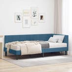 vidaXL Hoekbedframe met Matras met hoofdeinde 2 pcs Blauw, Verzenden