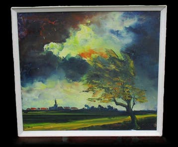 Leon Jordaens (1915 - 1970) - Storm in Vlaanderen, Antiek en Kunst
