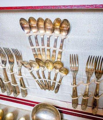 Bestekset - zilveren metaal - Vintage bestekset
