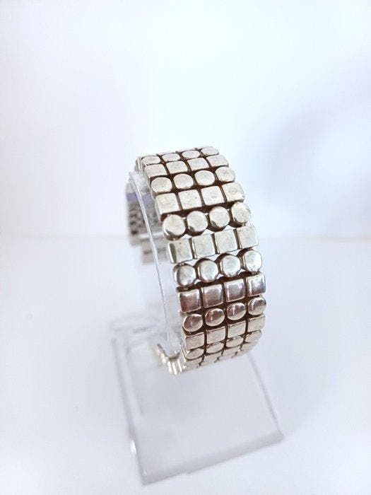 argent sterling de grande largeur - Bracelet - 60,71 grammes, Antiquités & Art, Art | Objets design