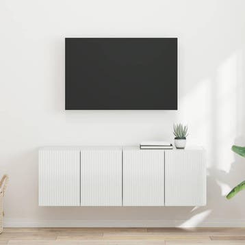 vidaXL TV Wandkast 2 st Hoogglans wit Bewerkt hout, Verzenden