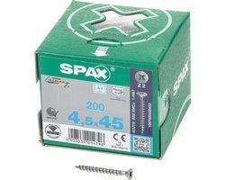 Spax Spaanplaatschroef RVS PK 4.5 x 45 - 200 stuks, Verzenden, Nieuw