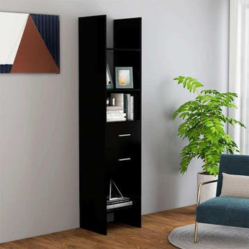 vidaXL Boekenkast 40x35x180 cm bewerkt hout zwart, Verzenden