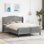 vidaXL Bedframe met hoofdeinde Lichtgrijs 140 x 190 cm, Huis en Inrichting, Slaapkamer | Bedden, Verzenden, Nieuw