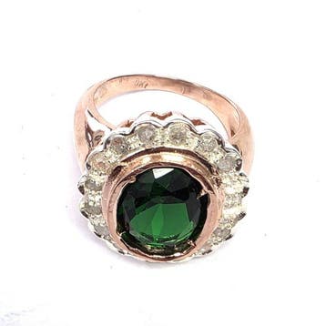 Zonder minimumprijs - Ring - 9 kt. Roségoud, Zilver Spinel -, Nieuw