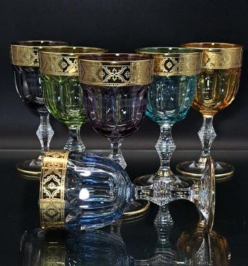 Artemisia - Drinkset (6) - Kristal, goud 24 karaat, Antiek en Kunst