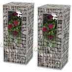 vidaXL Schanskorf palen/plantenbakken 2 st 50x50x120 cm, Verzenden