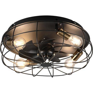 Moderne LED plafondlamp met ventilator - mat zwart, Verzenden, Nieuw