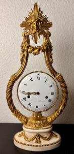 Lierklok - Brons, Verguld, Marmer - 1750-1800