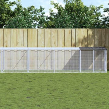 vidaXL Kippenhok met dak 803x98x90 cm gegalvaniseerd staal, Verzenden