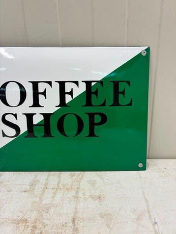 Coffee Shop – Zwaar Emaille Reclamebord – Klassieke