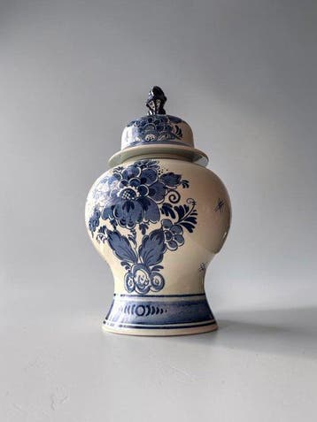 De Distel - Gemberpot - Aardewerk - Handgeschilderd Blauw
