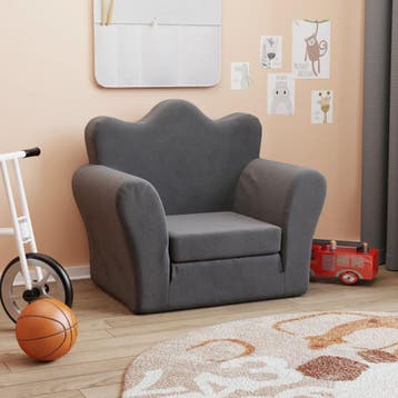 vidaXL Kinderslaapbank zacht pluche antracietkleurig, Verzenden, Nieuw
