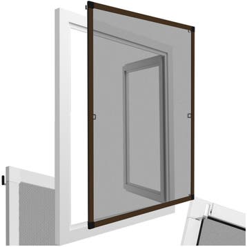 Horren met aluminium kozijn voor ramen - 100 x 120 cm, bruin, Doe-het-zelf en Bouw, Verzenden, Nieuw