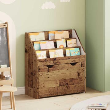 vidaXL Kinderboekenplank Oudhout 60 x 29,5 x 69 cm Bewerkt, Maison & Meubles, Verzenden