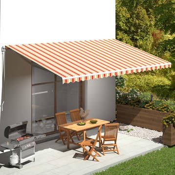 vidaXL Vervangingsdoek voor luifel 6x3,5 m polyester geel en, Verzenden, Nieuw
