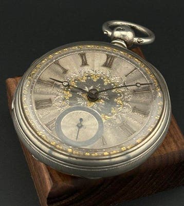 Antique Silver Fusee Pocket Watch (English - 1871 -, Nieuw