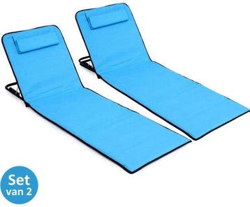 2dekans | Ceruzo Strandmat Set 2 – Verstelbare Rugleuning –, Ophalen of Verzenden, Nieuw