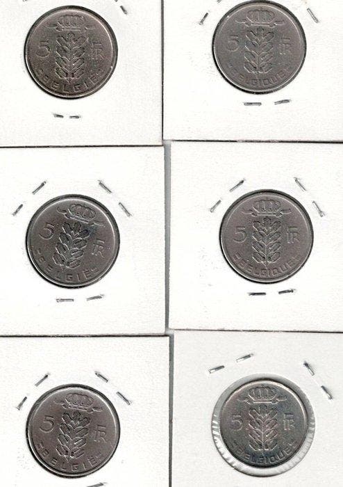 België. Prins Karel. 5 Francs 1948/1950 frans en vlaams 5, Timbres & Monnaies, Monnaies | Pays-Bas