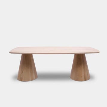 Tafel Deens Ovaal Eikenhout  Set Kegelpoot  260x100, Huis en Inrichting, Tafels | Eettafels, Nieuw
