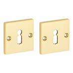 Set van twee sleutelplaatjes Bauhaus messing gelakt, Nieuw, Overige materialen