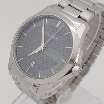 Gucci - GUCCI GG Monogram dial, date, steel bracelet - Sans, Handtassen en Accessoires, Horloges | Heren, Nieuw