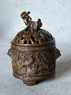 Brûleur dencens (2) - Bronze - Draken / Phoenix, Antiquités & Art