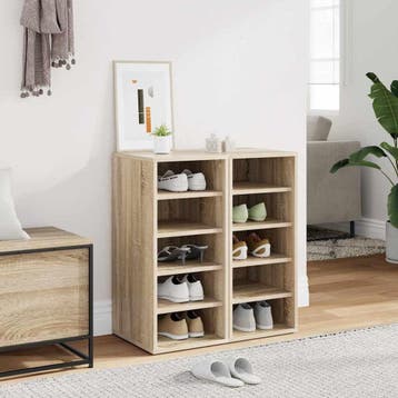 vidaXL Schoenenkasten 31,5 x 35 x 70 cm Sonoma Eiken, Verzenden, Nieuw