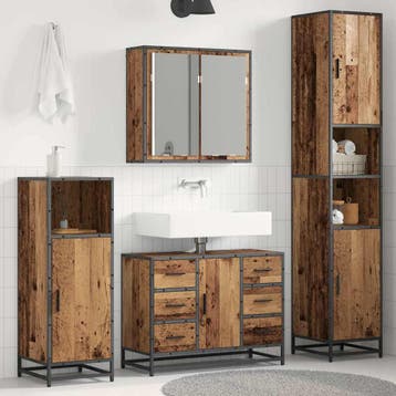 vidaXL Badkamermeubel Set 3 st Oud Hout 80 x 33 x 60 cm, Verzenden, Nieuw