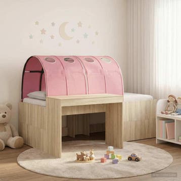 vidaXL Bed met Tunnel 3 st Sonoma eiken en roze Bewerkt hout, Verzenden