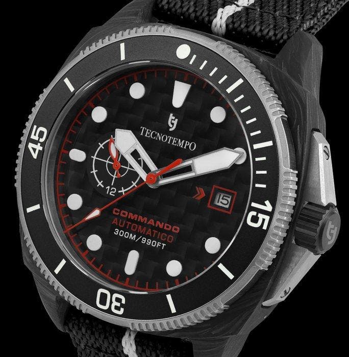 Tecnotempo - Commando - Forged Carbon & Titanium -, Handtassen en Accessoires, Horloges | Heren