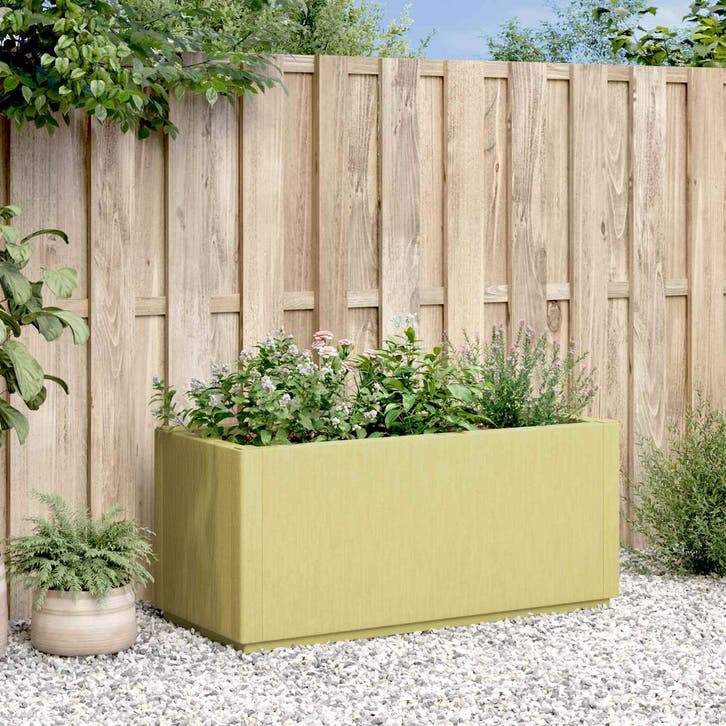 vidaXL Tuinfleur Box Groen 80 x 36 x 35 cm PP, Tuin en Terras, Bloempotten, Nieuw, Verzenden