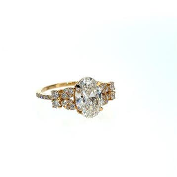 Ring - 18 karaat Geel goud - 3.03ct. tw. Diamant (Lab-grown)