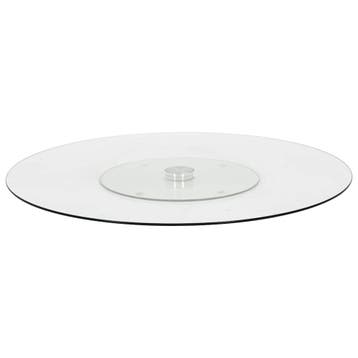 vidaXL Serveerbord draaiend 60 cm gehard glas transparant, Maison & Meubles, Verzenden