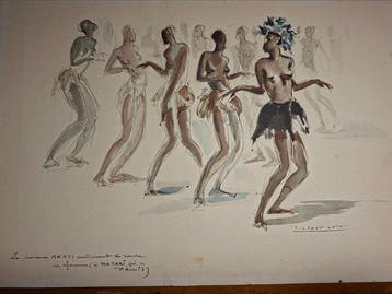 Paul Daxhelet - 9 Aquarelles/ Congo Belge - jaren 1950, Antiquités & Art