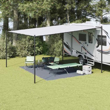 vidaXL Tenttapijt Blauw en Grijs 400 × 300 cm Polyetheen, Verzenden, Nieuw