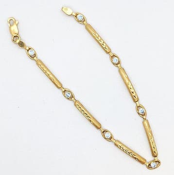 Armband - 18 karaat Geel goud Synthetische edelsteen, Nieuw