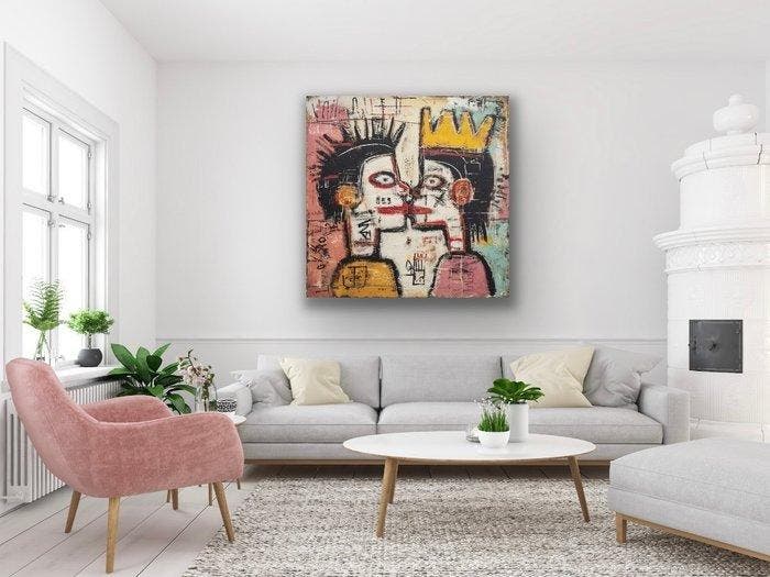 Eric Brumette - KISS ME LIKE BASQUIAT 6 - Toile L, Antiquités & Art, Art | Peinture | Moderne