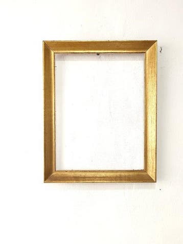 Lijst- Oude/vintage houten lijst (goudkleurige afwerking en